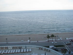 the beach view